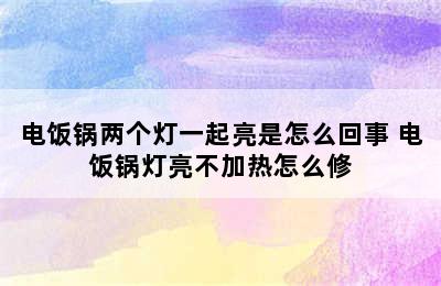 电饭锅两个灯一起亮是怎么回事 电饭锅灯亮不加热怎么修